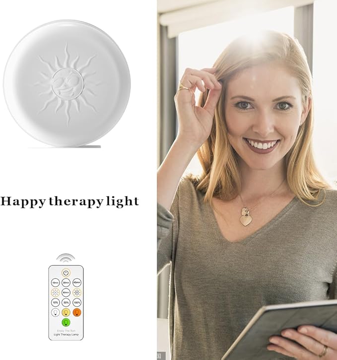 Light Therapy Lamp,2 Major Functions,Activate Mood,Relieve Headache,UV-Free 10000 LUX Treatment Light,20-Level Drightness Fine-Tuning, 4 Timings,Large Glossy Rotatable Stand (RLTL00100)