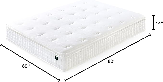 Zinus Lumbar+ Premium 14 Inch Memory Foam Mattress, Lumbar Support, Targeted Pressure Relief, Cooling Gel and Green Tea, Cool-to-The-Touch Cover, Medium Firm Feel, CertiPUR US Certified, Queen