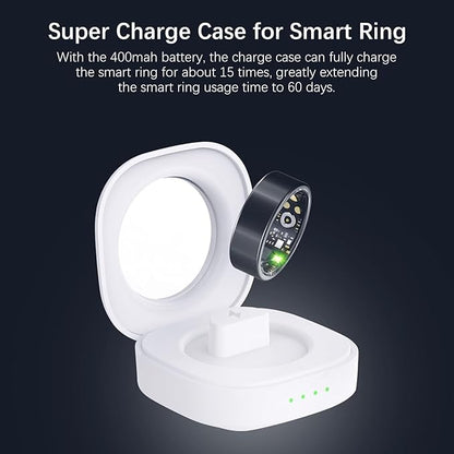 Smart Health Rings for Women Men, Fitness Tracker with Heart Rate, Blood Oxygen, HRV, Sleep Tracker, Step Tracker, No Subscription Fee, IP68 Waterproof Smart Ring for iPhone & Android Black, 8