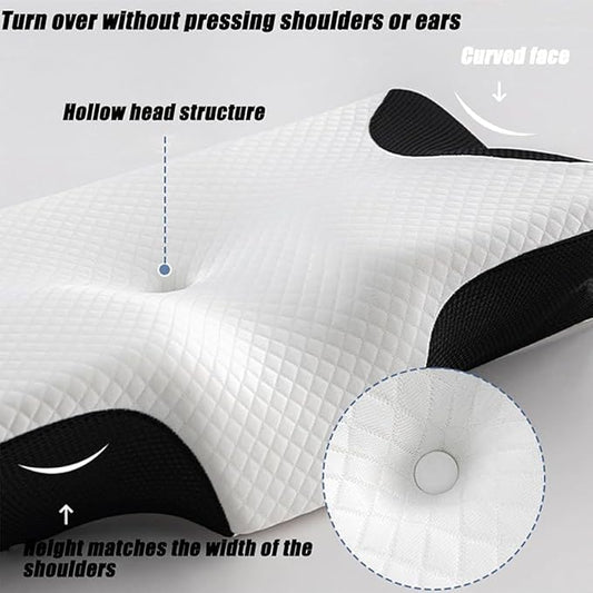 Airway Pro Sleep Apnea Relief Pillow，neckhaven Pillow，Neck Haven，Sleep apnea，Neck Support Ergonomic Side Sleeper, for Side, Back, Stomach Sleepers (Black)