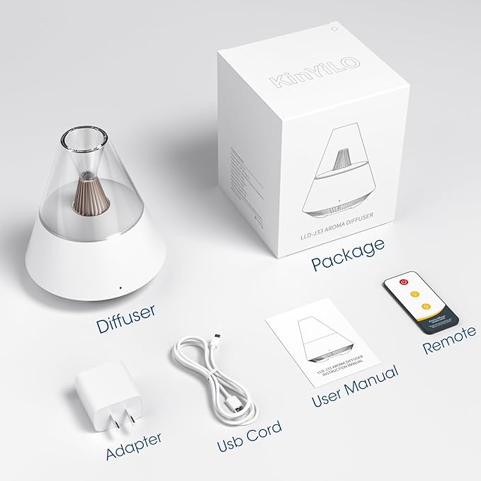 Essential Oil Diffuser Personal, Modern Style Aroma Diffusers, Scent Fragrance Spray for Home, Office, Bedroom, Room, 150ml Ultrasonic Cool Mist, 6-12H Working, Auto-Off, White
