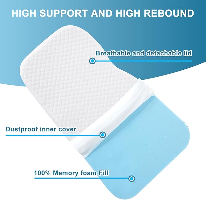 Knee Pillow for Side Sleepers, 100% Memory Foam Filling Leg Pillow for Side Sleeping, 4" Height Leg Pillow for Relieving Leg, Back, and Knee Pain Breathable & Pressure-Relieving Support - 18"x30"x4"