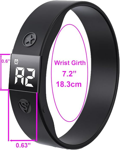 Vibrating Alarm Watch Water Resistant Wake Up Wristband Silent Medical Reminder Watch - with Timer and 8 Daily Alarms