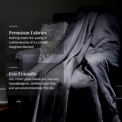 LUXOME Luxury Cooling Weighted Blanket for Adults | Includes Removable Cover | 25 lbs | 90"x80" | King Size | Grey