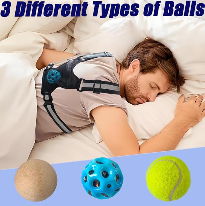 Sleep Position Trainer, Positional Sleep Apnea Device with Adjustable Vest & Balls,Anti-Snoring Device,Side Sleeping Training Vest to Stop Snore,Prevent Back Sleeping Device to Improve Your Breathing