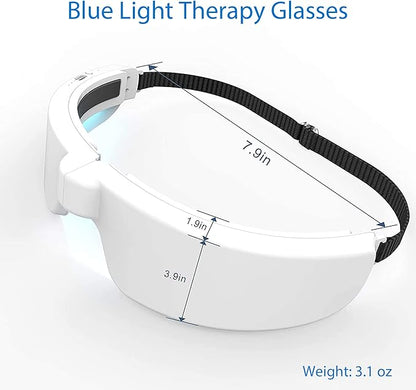 Light Therapy Glasses, Portable & Wearable UV-Free Blue Light Therapy Lamp, Natural Relief for Good Sleep, Happy Mood, Boost Energy and Jet Lag (Glasses-I)