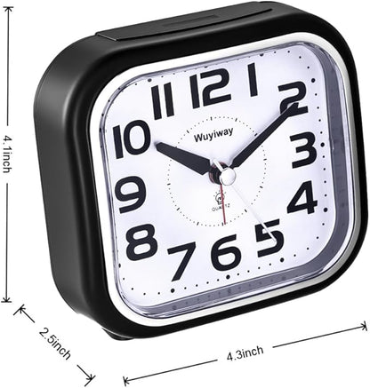 Loud Alarm Clock for Heavy Sleepers,Battery Operated, Big Numbers Readable for Seniors, 4.3 Inches Analog Alarm Clocks for Bedrooms and Home, Snooze, Lighted on Demand, Black
