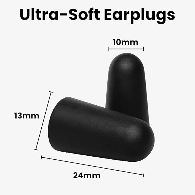 SnoozePlugs Ultra Soft Foam Earplugs for Sleeping, 60 Pairs Comfortable Foam Ear Plugs for Side Sleepers- 33db NRR Nightime Earplugs for Snore Blocking, Noise Canceling Sleep