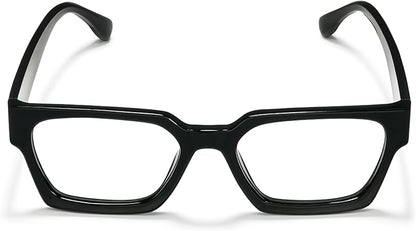 livho Oversized Eyewear Frame for Woman and Men - Rectangle Fashion Glasses for Computer, Chic Preppy Frame