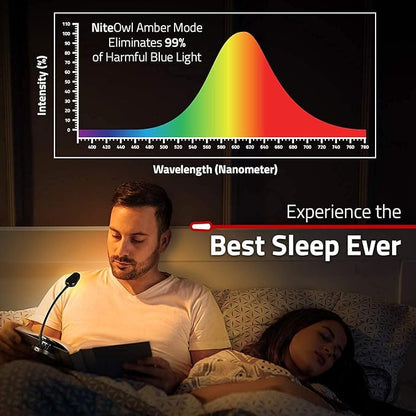 GearLight Rechargeable Book Light for Reading in Bed - Adjustable LED Clip-on Lamp with 3 Light Modes - Rechargeable, Flexible Neck Reading Light for Books, Laptops, and More - Black - (Pack of 2)