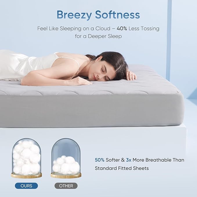 Elegear King Cooling Mattress Pad for Hot Sleepers, Waterproof Cold Mattress Topper with TriSupport 3D Tech Balanced Support & Enhanced Breathability, Soft Fluffy Bed Protector Deep Pocket Up to 16"