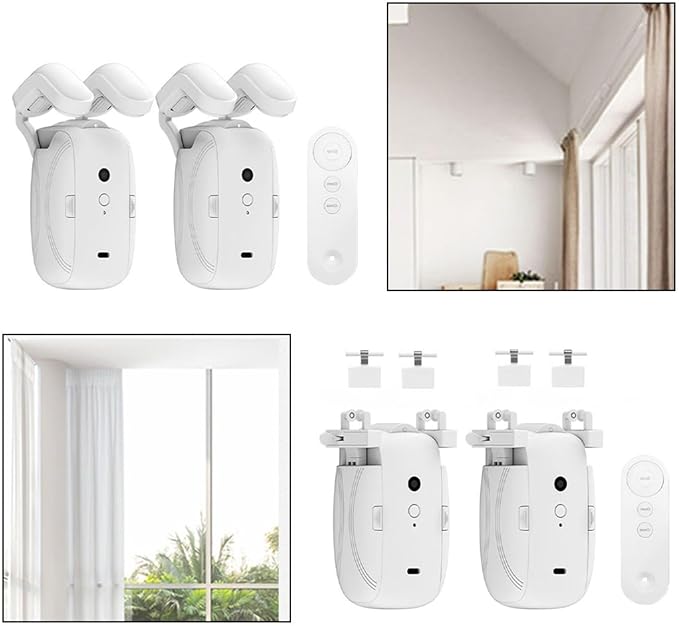 Smart Automatic Curtain Opener Remote Controlled Electric Curtain Opener Upgraded High-Performance Curtain Robot Motor with Remote Control Only Electric Curtain Opener Roman Rod/TU(2PC TU)(2PC TU)