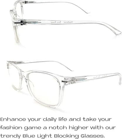 Readerest Blue Light Blocking Glasses – Thin Reflective Lens, Anti-Glare Computer Eyeglasses, UV Protection, Eye Strain Relief (Clear, 1.25 Magnification)
