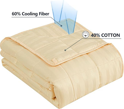 Weighted Blanket Queen Size (60"x80" 15lbs),Ultra Soft and Cozy Cooling Weighted Blanket Queen Size for Adult,Heavy Blanket with Machine Washable Soft Blanket, Beige