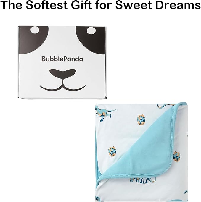BubblePanda Rayon Made from Bamboo Baby Blanket for Boys Girls Neutral Soft Crib Blanket Toddler Quilt Comforter Newborn Nursery 30 x 40 Inch Dinosaur