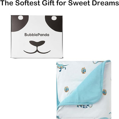 BubblePanda Rayon Made from Bamboo Baby Blanket for Boys Girls Neutral Soft Crib Blanket Toddler Quilt Comforter Newborn Nursery 30 x 40 Inch Dinosaur
