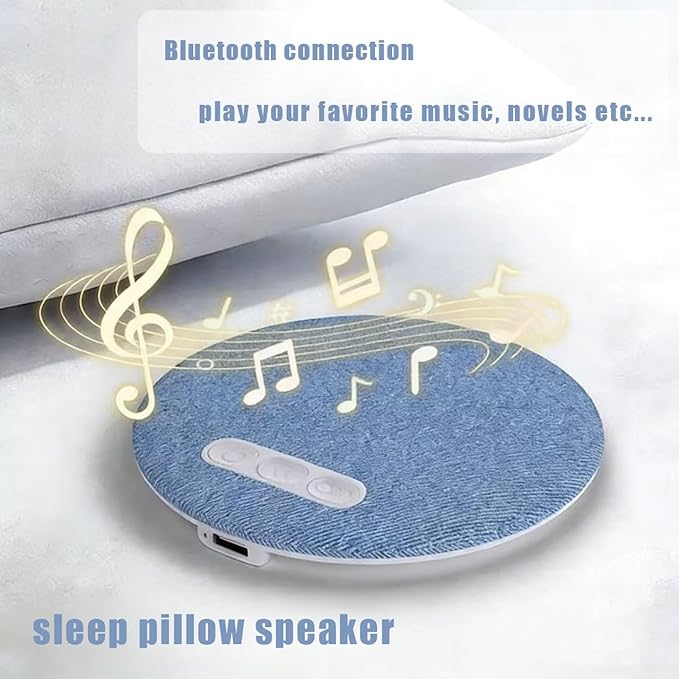 2026 New Sleep Pillow Speaker,Under Pillow Speaker Bluetooth,Comes withVolume Control & Auto-Off Timer,Wireless Sleep,Ideal for People who Sleep on Their Side (A)