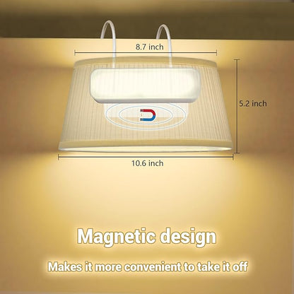 Bed Reading Light Headboard Reading Light with Adjustable Hook, Dimmable Book Light for Reading in Bed Bedtime Reading Lamp, 3 Color Modes and Battery Operated