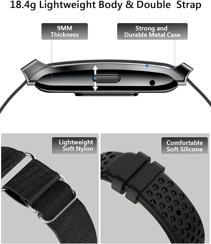 Smart Bracelet for Men Women, Health Activity Fitness Trackers, 24H Sleep Tracker, 24/7 Continuous Heart Rate/Blood Pressure/HRV/Stress Monitor, 170+ Sports Modes Smart Wristband with Free APP 2 Bands