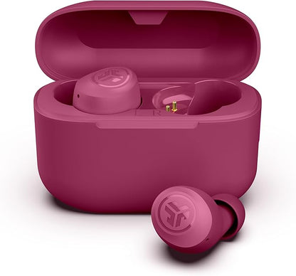 JLab Go Air Pop+ True Wireless Earbuds, in Ear Headphones, Bluetooth Earphones, 35H Playtime Ear Buds, Bluetooth Earbuds with Microphone, USB-C Charging Case, Dual Connect, EQ3 Sound, Dark Pink