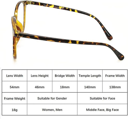 Reading Glasses Anti Blue Light Blocking Reader Oversized Frame for Women Men for Mid Big Face Anti Eyestains