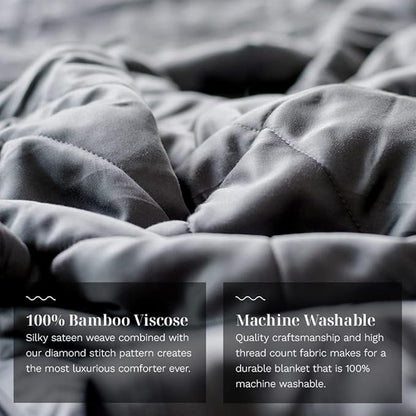 LUXOME Lightweight Blanket | 100% Rayon (Viscose) from Bamboo Fabric & Fill | Full/Queen - 86"x92" | Super Soft | Thermal-Regulating | Charcoal
