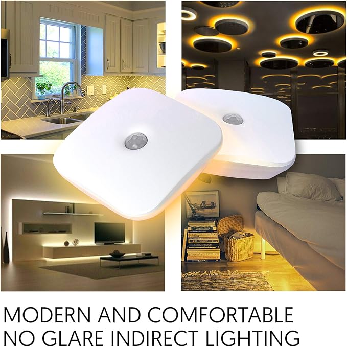 emagine A Sleep Aid LED Motion Sensor Portable Rechargeable Night Light Motion Activated Auto Sensor, Promotes melatonin Production and Healthy Sleep, ON-Off-Auto-Brightness Toggle, 2-Pack (Amber)