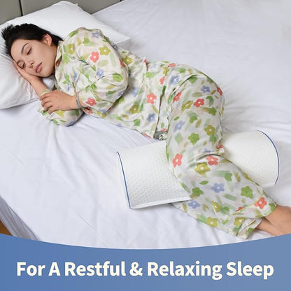 Pozico Leg Pillow for Side Sleeping - Ergonomic Memory Foam Knee Pillow - Leg Positioning Pillow for Knee, Back & Hip - Washable Cover and Handle