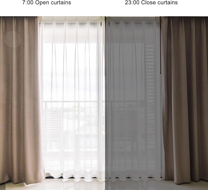 Automatic Curtain Opener, Bluetooth Remote Control Smart Curtain Opener Robot with Voice Control Light Sensor Quiet Mode, Timer Electric Curtain Motor