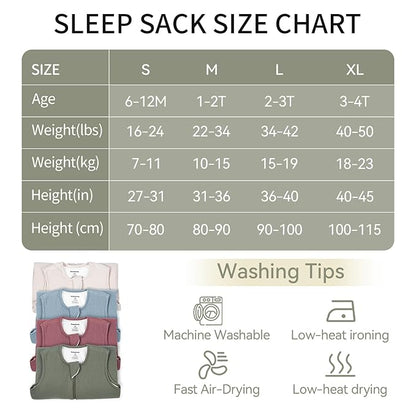 Rayon Made from Bamboo Toddler Sleep Sack with Feet 12-24 Months 1.0 Tog Breathable Sleep Sack 1t-2t Ultra Soft Baby Wearable Blanket with Legs Unisex Sleeping Bag with 2-Way Zipper