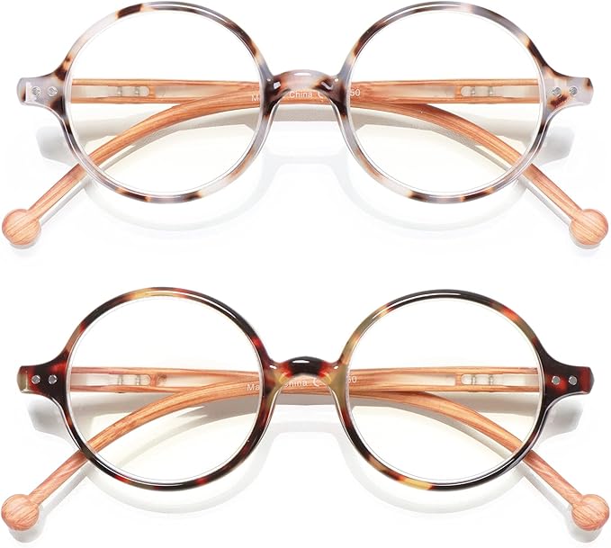 Round Reading Glasses Women Men Blue Light Blocking Circular Readers Unisex Ultra Lightweight Circle Cheaters Glasses