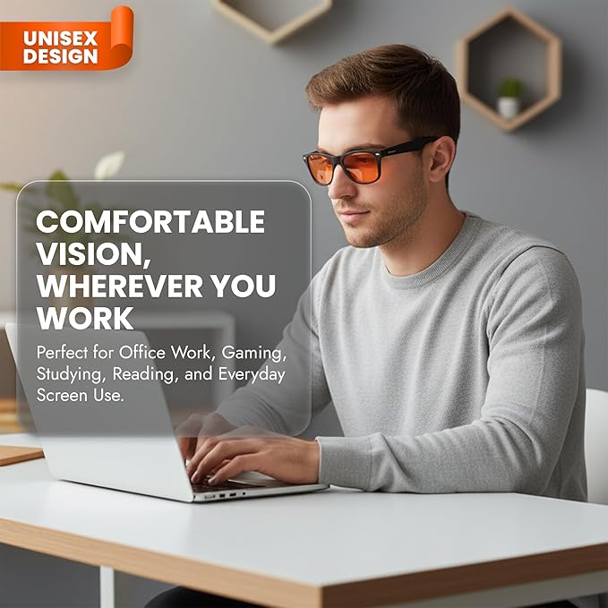 Luminere 99.9% Blue Light Blocking Glasses Anti Blue Light Men & Women, Eye Strain Relief Sleep