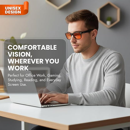 Luminere 99.9% Blue Light Blocking Glasses Anti Blue Light Men & Women, Eye Strain Relief Sleep