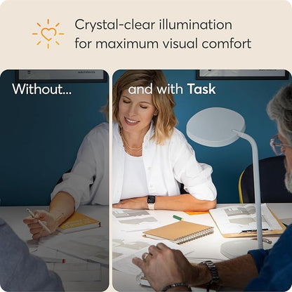 Lumie Task - 10,000 Lux Adjustable Bright Light Therapy Desk Lamp for Mood and Energy Boost and Winter Blues Relief, Crystal Clear Illumination and Maximum Visual Comfort - White Mist