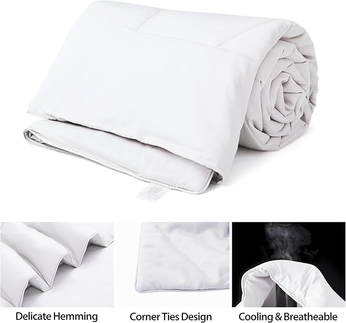 Bamboo Viscose All Season Comforter/Blanket - Ultra Soft & Breathable Comfort - Perfect Medium Weight for Snuggling Without Overheating - Enjoy Cozy Sleep All Night