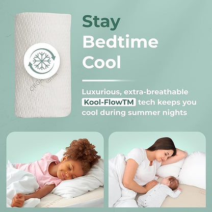 Memory Foam Mattress Protector - Organic Cotton, Eco-Friendly Greenshield Water Resistance, Kool-Flow Breathable Stretch Fabric, All USA Made, Best for Pillow-Top & Bed Topper Pads: California King