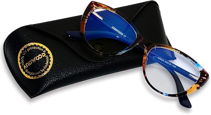 ANDWOOD Blue Light Blocking Glasses Women Bluelight Blocker Computer Cateye Clear Cat Eye Eyeglasses Frame AR003