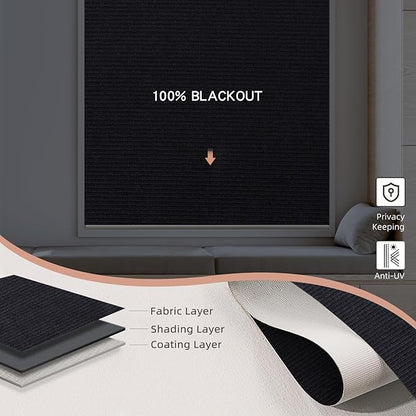Motorized Blinds Roller Shade with Remote: Canisteo Automatic Smart Blind for Windows 100% Blackout, Electric Blinds Compatible with Alexa/Google Home/Apple Homekit, Customized Size,Noir Black