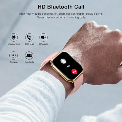 Smart Watch for Women, 2.01" HD Display Fitness Tracker with 107+ Sports Heart Rate Blood Pressure Blood Oxygen Sleep Monitor, IP68 Waterproof Smartwatch Compatible with Android iOS iPhone Phone