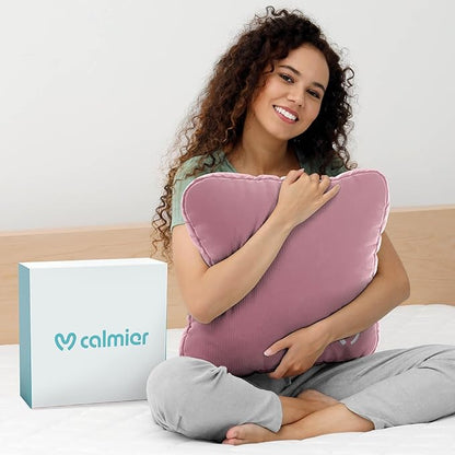 Calmier - 9 lb Sensory Weighted Pillow - Glass Bead Filled Hug Pillow - Ultra Plush Cozy Weight Sensory Pillows for Adults and Kids - Weighted Lap Pad (Pink - Minky, 9 LBS)