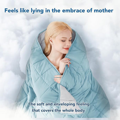Topcee Weighted Blanket for Adults (15 lbs, 60" x 80") Queen Size Soft Cooling Heavy Blanket Sleeping, Apply to 130-160 lbs Body, Thick Breathable Blanket with Glass Bead, Easy Care