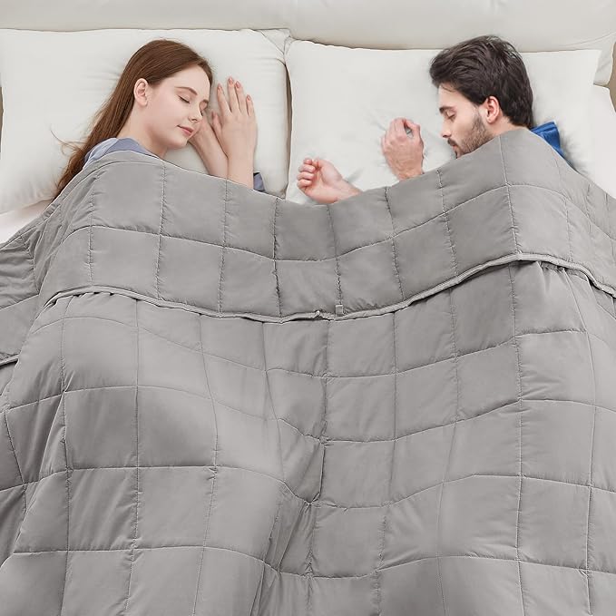 anfie Weighted Blanket King/Queen Size for Adults (80"x87" 20lbs Grey),Cooling Heavy Blanket for Sleeping Perfect for 190-210 lbs, Breathable Blanket for Adults & Couple All Season, Machine Washable