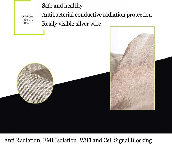 Faraday Fabric Faraday Radiation Shielding Fabric,1.5m Width Silver Coated Mesh Fabric Suit for Making Anti Radiation Curtain,Bed Canopy,Cell Tower, Wi-Fi, Smart Meter(Size:1.5X7m)