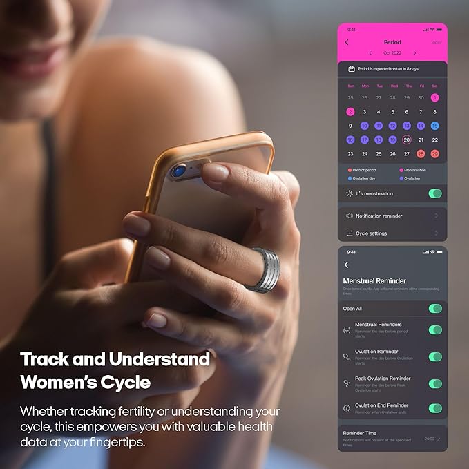 3Plus Loop - Smart Ring - Titanium - No App Subscription - Meditation Coach - Sleep Tracking - Heart Rate - Fitness w/Assisted GPS - Swim 5ATM - Up to 4 Days of Battery Life