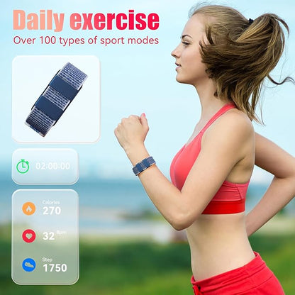 Smart Bracelet, Wearable Activity & Fitness Tracker Band, All-Day Continuous Heart Rate Blood Pressure Stress HRV Monitor, 170 Sport Modes Smart Wristband with Free APP Black