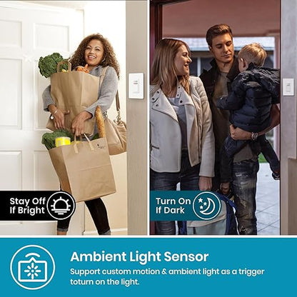 Milfra Smart Motion Sensor Light Switch,Motion Sensor Light Switch Works with Siri Alexa and Google Home, Voice and Remote Control, Neutral Wire Required