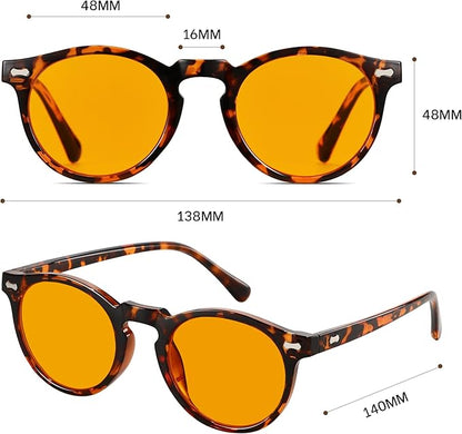 Amber 99% Blue Light Blocking Computer Reading Glasses Orange Lens for Better Sleep, Eye Strain Men Women Sun Readers