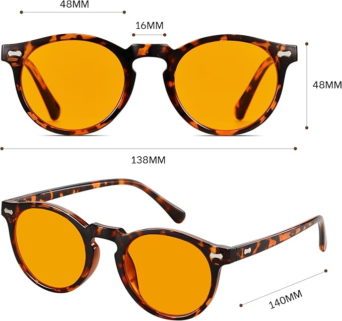 Amber 99% Blue Light Blocking Computer Reading Glasses Orange Lens for Better Sleep, Eye Strain Men Women Sun Readers
