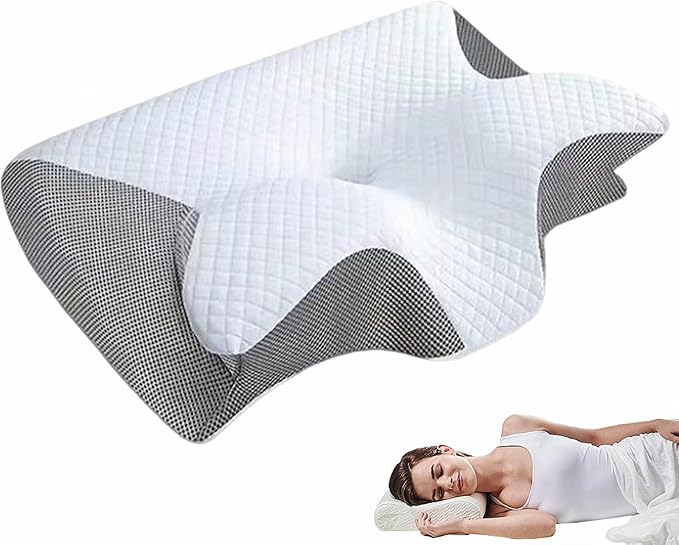 2026 Upgraded Air Way Sleep Apnea Pillow - Premium Memory Foam, Breathable & Not Stuffy, Ergonomic Design for Side/Back/Stomach Sleepers (Gray)