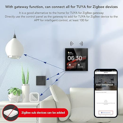 Smart Switch Smart Light Switch Scene Wall Switch Panel 100 to 240V with 4 Inch Touch Screen and Voice Control for Smart Home Control (Compatible with ZigBee and BT Devices)